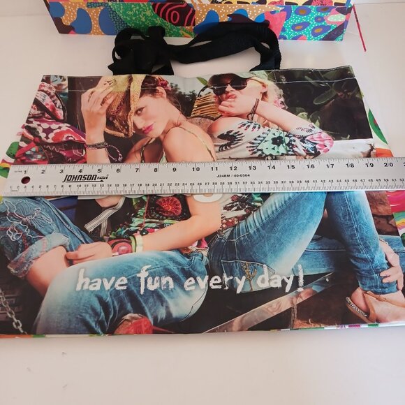 DESIGUAL Shopping Bag Lot of 2 Reusable Large PVC and Paper Lot Bags - Picture 6 of 7